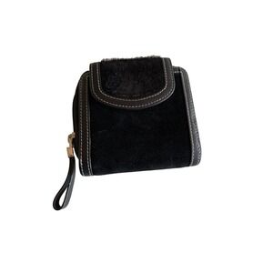 Billy Bag London Black Suede Zip Around Wallet